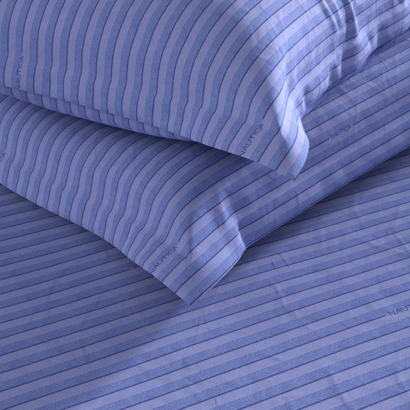 Nautica Whisper Cotton Bedsheet (Blue) - 160 TC media 5