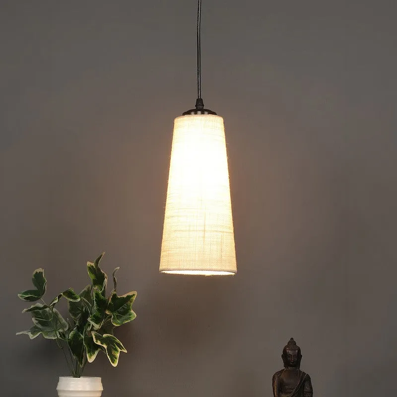 Solarae Metal & Cotton Ceiling Lamp - Grey media 1