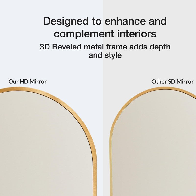 Clarion Arch Wall Mirror With Aluminium Frame - Gold media 5