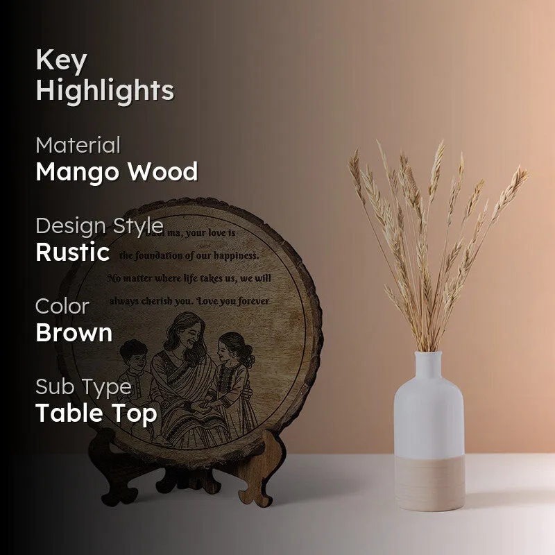 Foundation Of Happiness Wood Showpiece - Round media 2