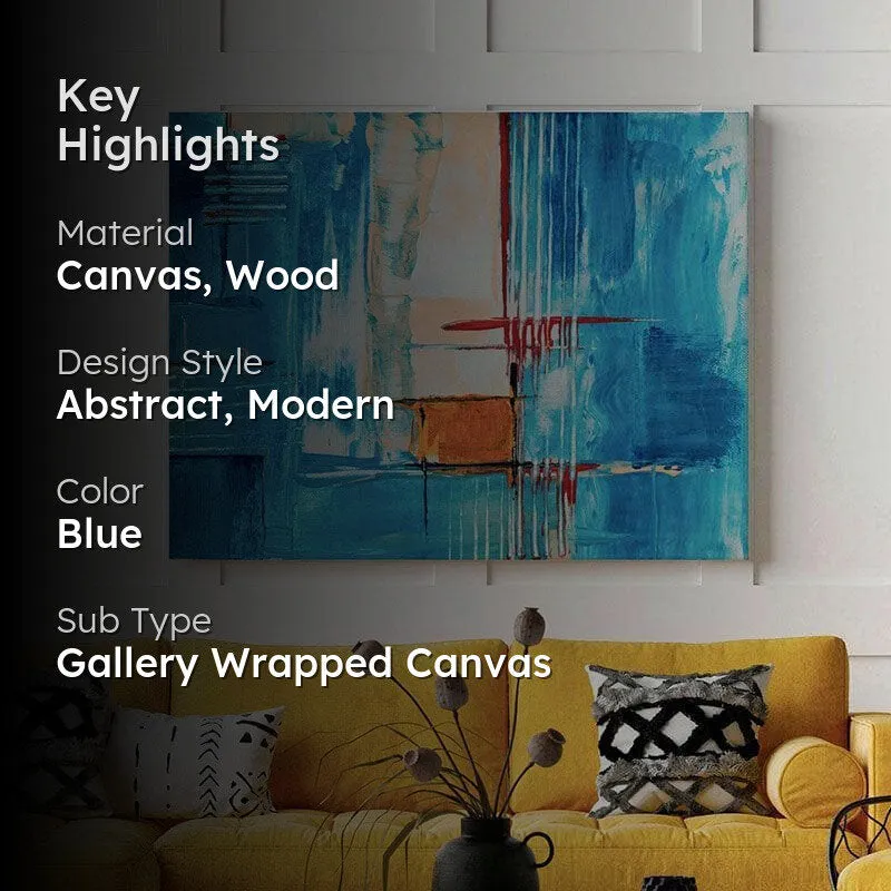 Dusty Blue Abstract Canvas Painting - Gallery Wrap media 2