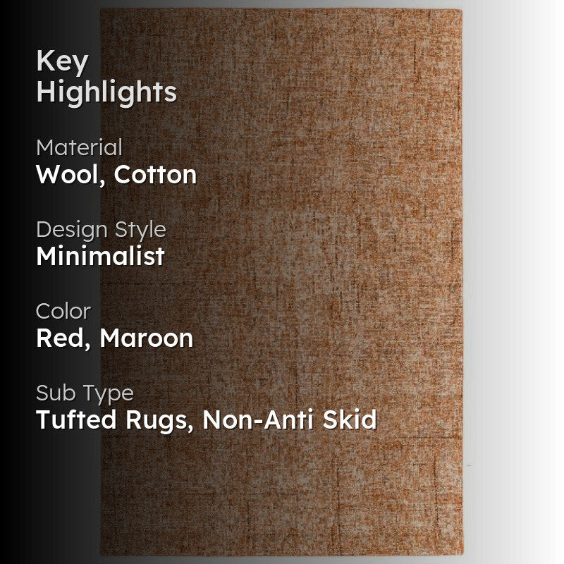 Handloom Hand Tufted Harmony Wool Rug - Red & Maroon media 2