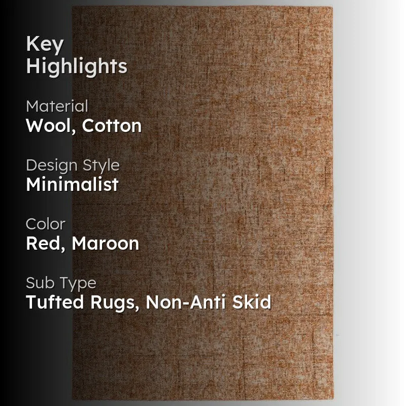 Handloom Hand Tufted Harmony Wool Rug - Red & Maroon media 2