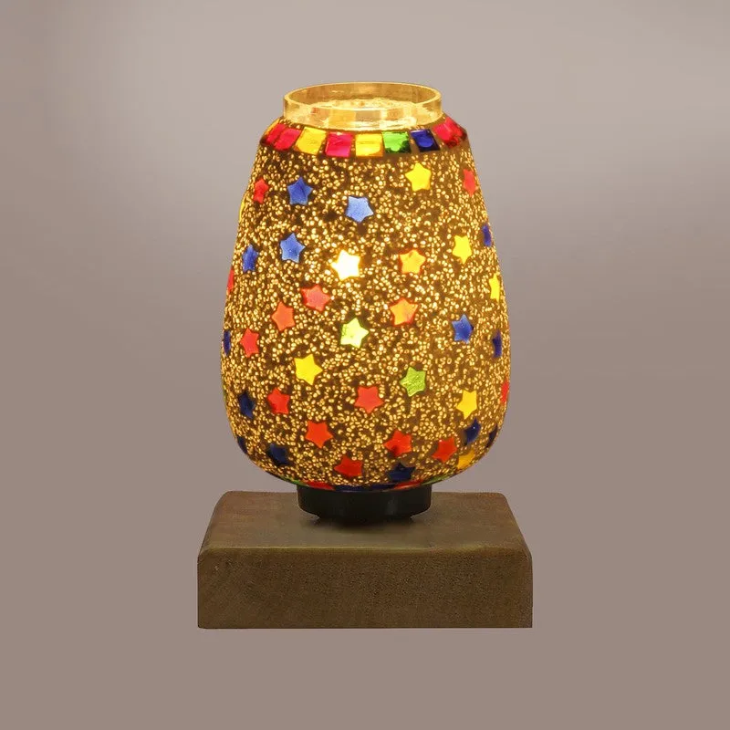 Velora Glass Table Lamp With Wooden Base - Multicolor media 8