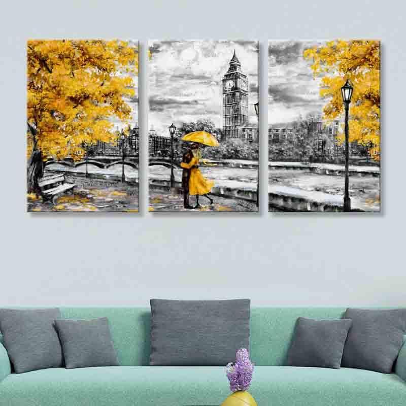 Love In Paris Poly Canvas Wall Art - Three Piece Set
