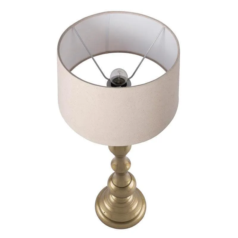 Graceful Gleam Gold Fabric Table Lamp - Gold,White media 3
