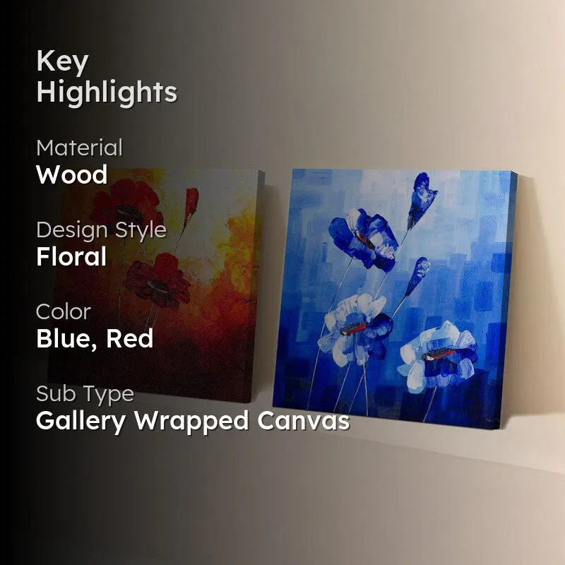Fiery Blue Floral Wall Art media 2
