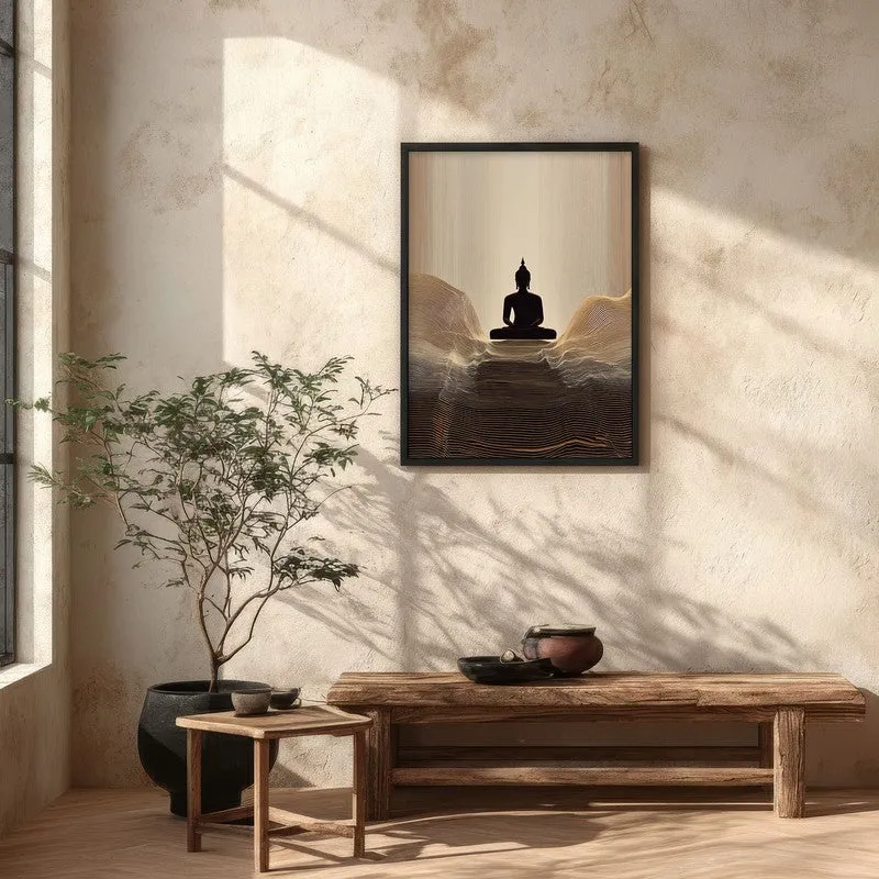 Sacred Stillness Buddha Archival Paper Wall Painting With Black Frame media 5