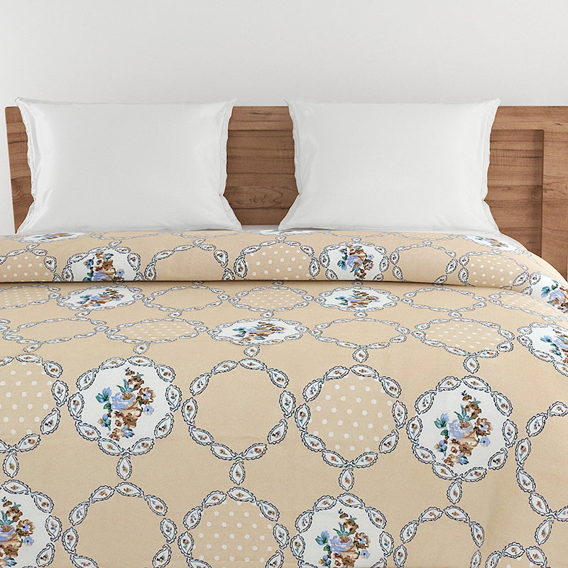 Swayam Rose Grove Cotton Comforter (Beige) - 150 GSM media 4