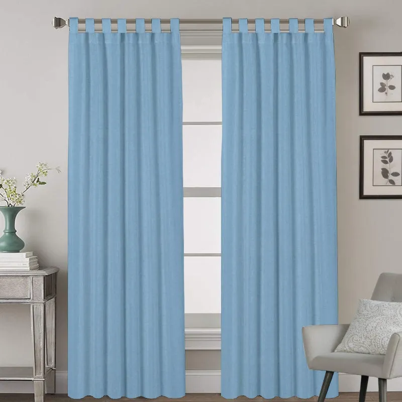 Esme Tab Top Medium Width Curtain - Sky Blue media 1