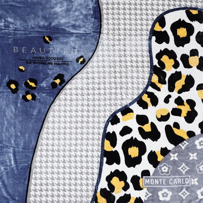 Monte Carlo Chic Harmony Blanket (Blue,Grey) - 800 GSM media 6