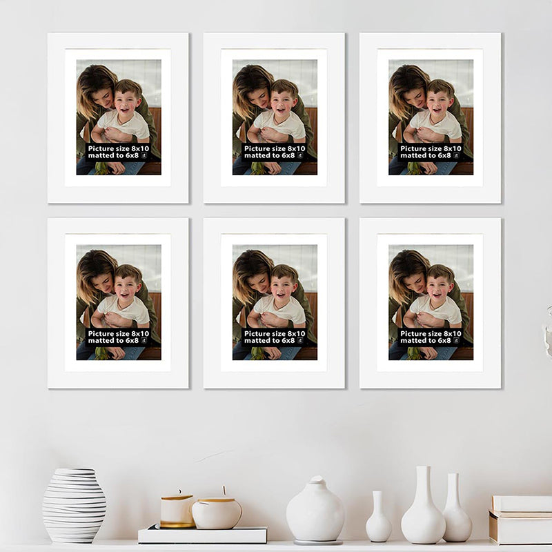 Willow Weave Rectangle Photo Frame (White) - Set Of Six