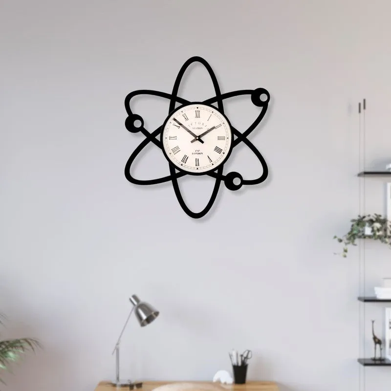 Atomic Steel Analog Wall Clock - Black media 3