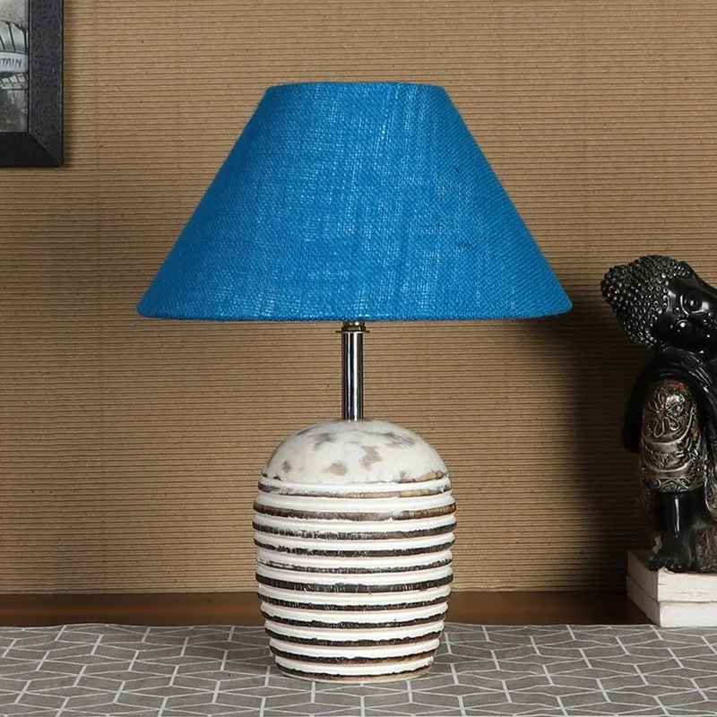 Lumexa Jute Table Lamp With Wooden Base - Blue media 4