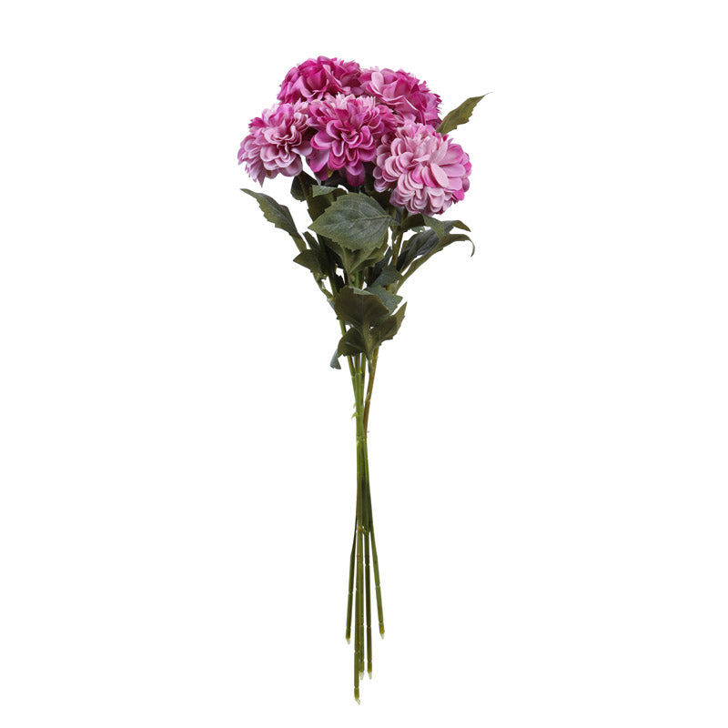 Artificial Realistic Chrysanthemum Flower Stick (Purple) - Set Of Five media 5