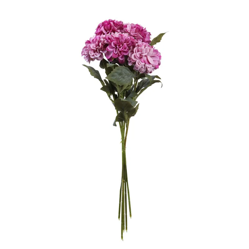 Artificial Realistic Chrysanthemum Flower Stick (Purple) - Set Of Five media 5