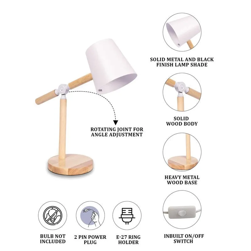 AarviDecor Jensen Decorative Metal Table Lamp - White media 7