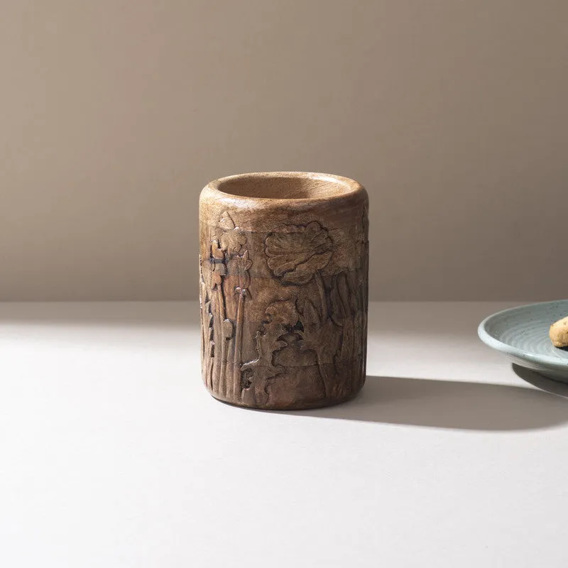 Dandelion Handcrafted Mango Wood Cutlery Stand media 1