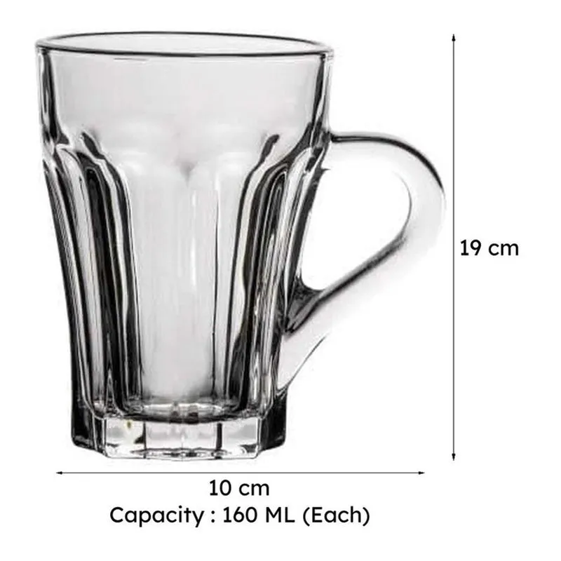 Glassey Glass Tea Cup (160 mL Each)  -  Set of Six media 7