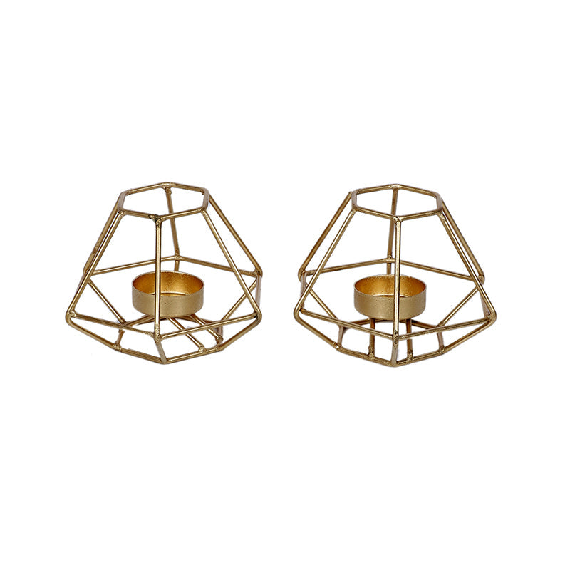 Wired Geometry Tea Light Holder - Set Of Two media 4
