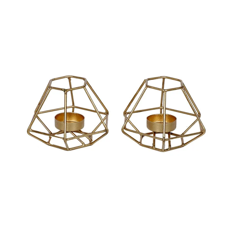 Wired Geometry Tea Light Holder - Set Of Two media 4