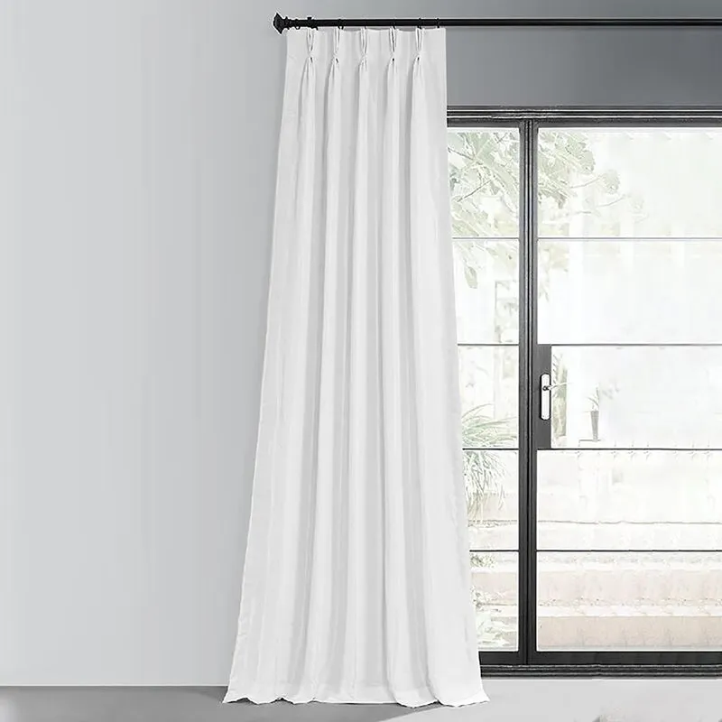 Noir Triple Pinch Pleat Blackout Curtain - White media 1