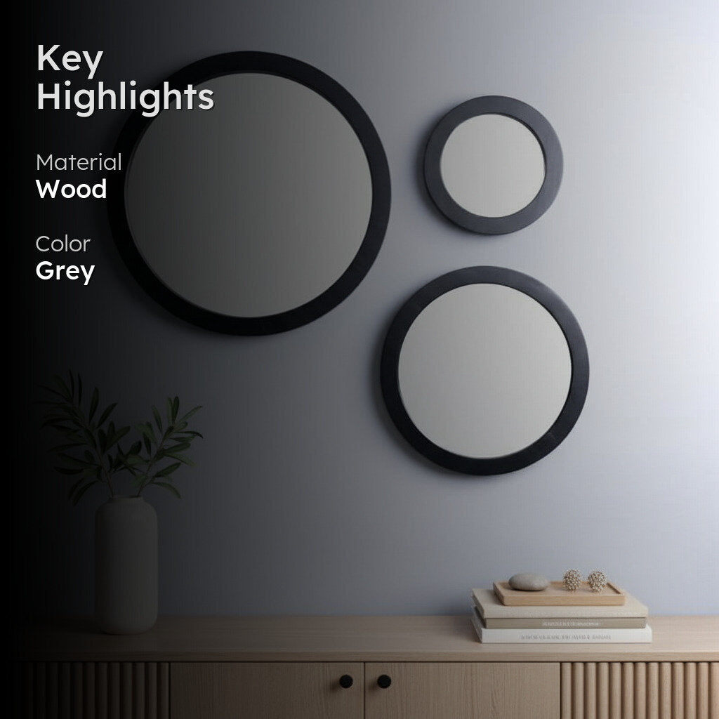 Satomi Wall Mirror (Charcoal) - Set Of Three media 2