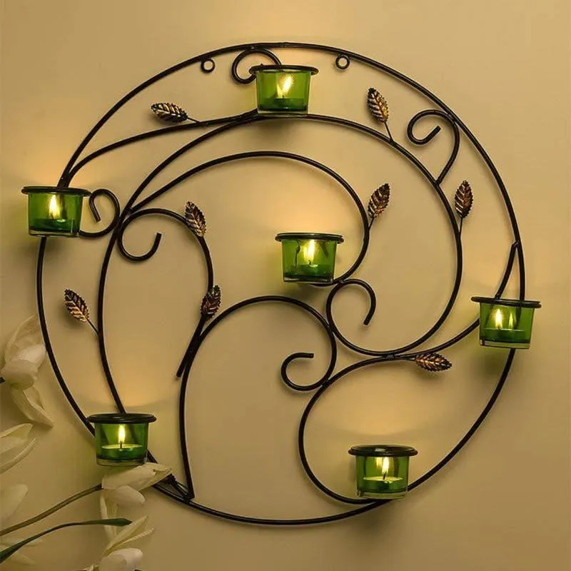 Spiral Twig Candle Holder - Green media 1