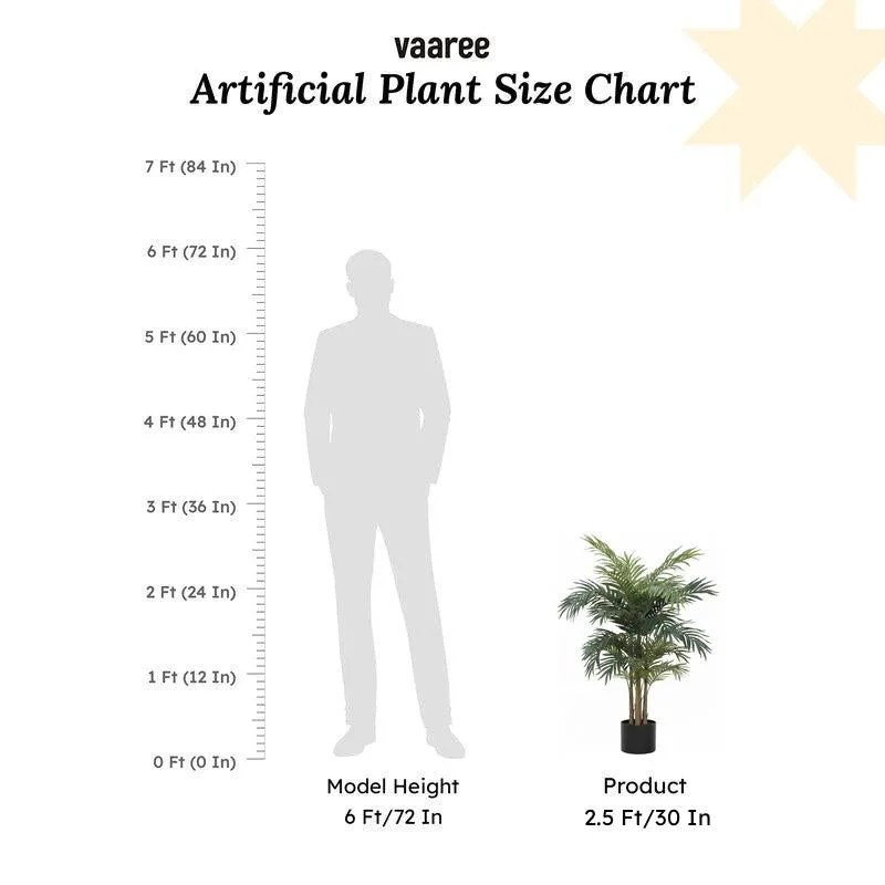 Faux Golden Cane Areca Palm Plant With Black Plastic Pot - 2.46 ft media 7