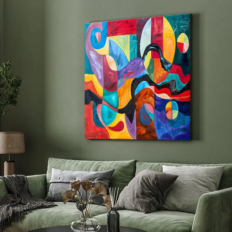Colored Geometric Angles Wall Painting media 4