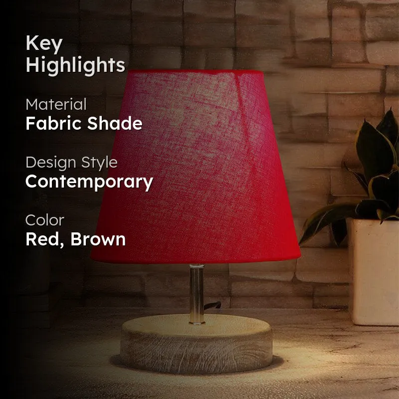 Renvo Fabric Table Lamp - Red,Brown media 2