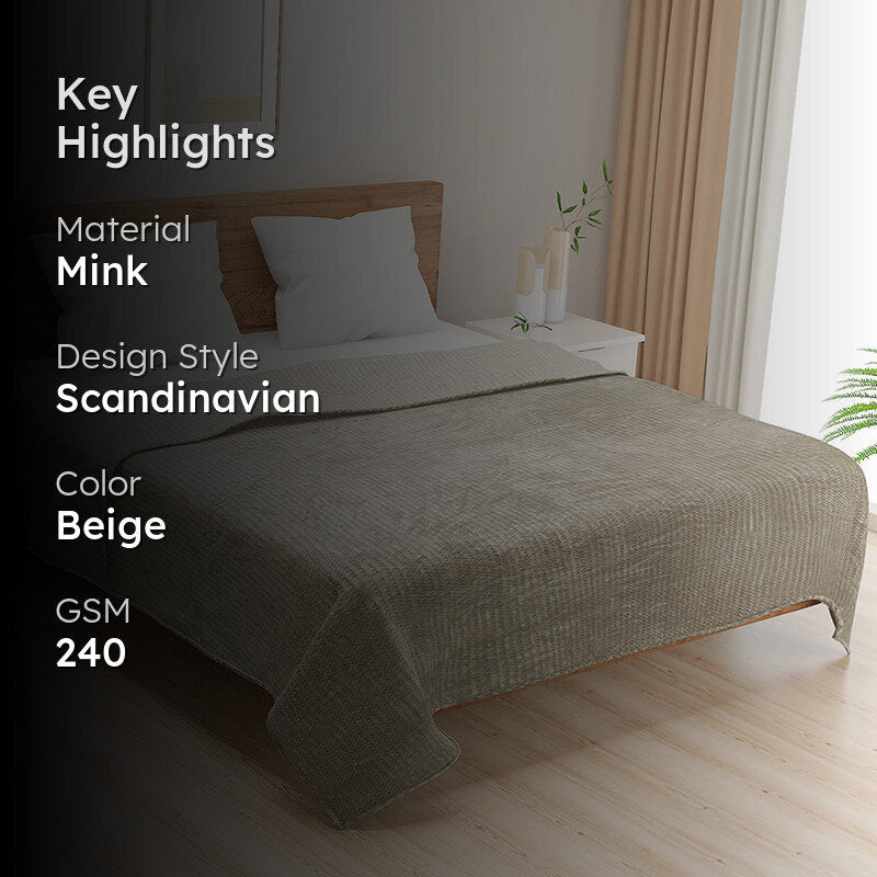 Swayam Seda Mink Blanket (Beige) - 240 GSM media 2