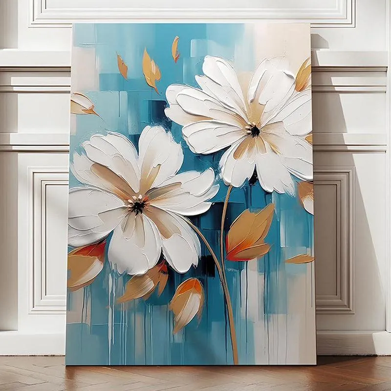 Icy Petals Canvas Floral Wall Art media 5