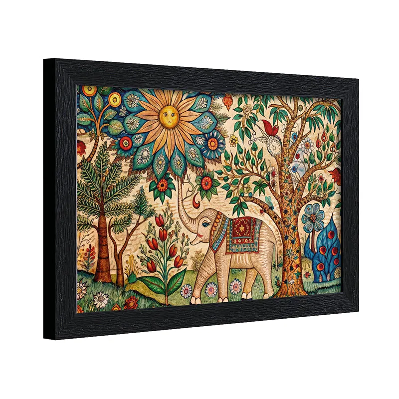Madhubhani Hastina Synthetic Fiber Wall Painting media 6