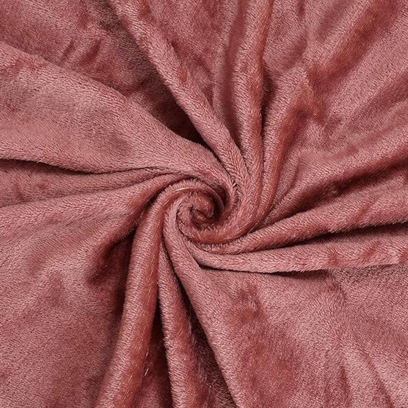 Sarva Solid Cotton Flannel Bedsheet (Brown) - 190 GSM media 3