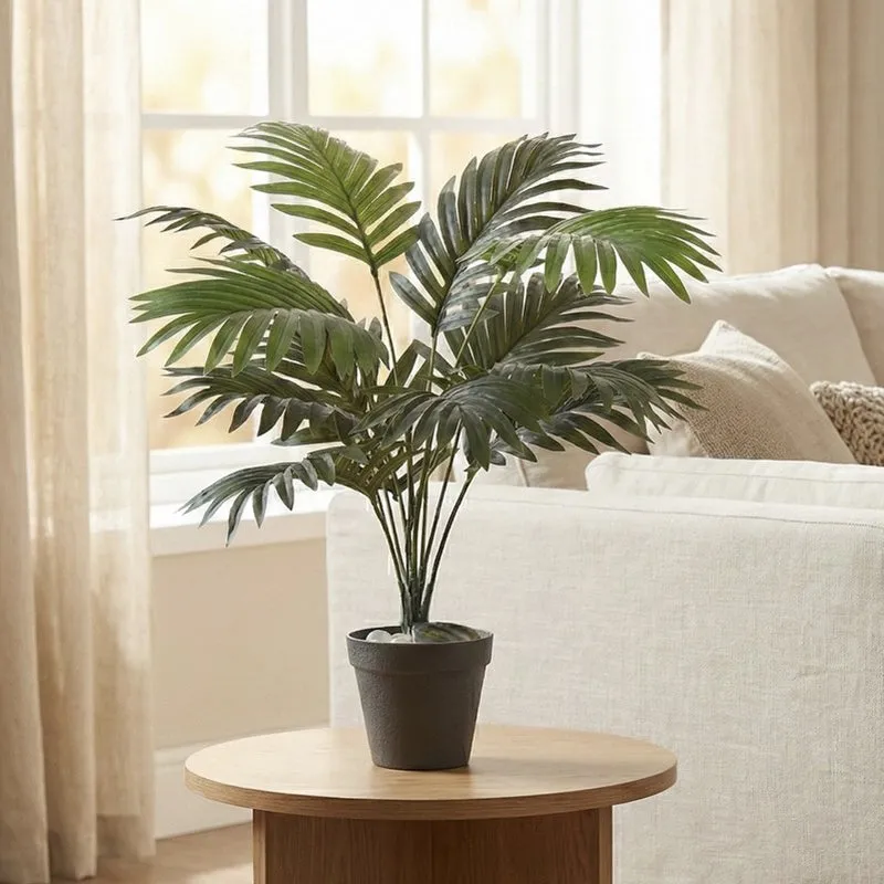 Palmora Artificial Areca Palm Plant With Black Plastic Pot - 1.8 ft media 2