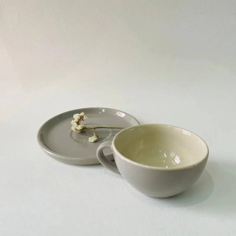 Cedar Ceramic Cup & Saucer (300 mL) - Grey media 5