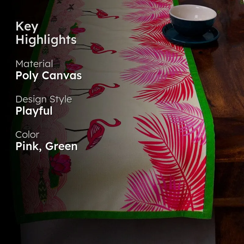 Pink Oasis Poly Canvas Table Runner media 2