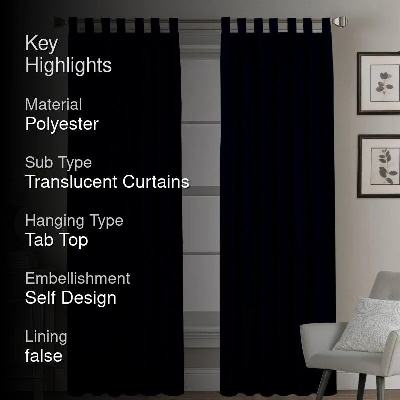 Esme Tab Top Medium Width Curtain - Navy Blue media 2