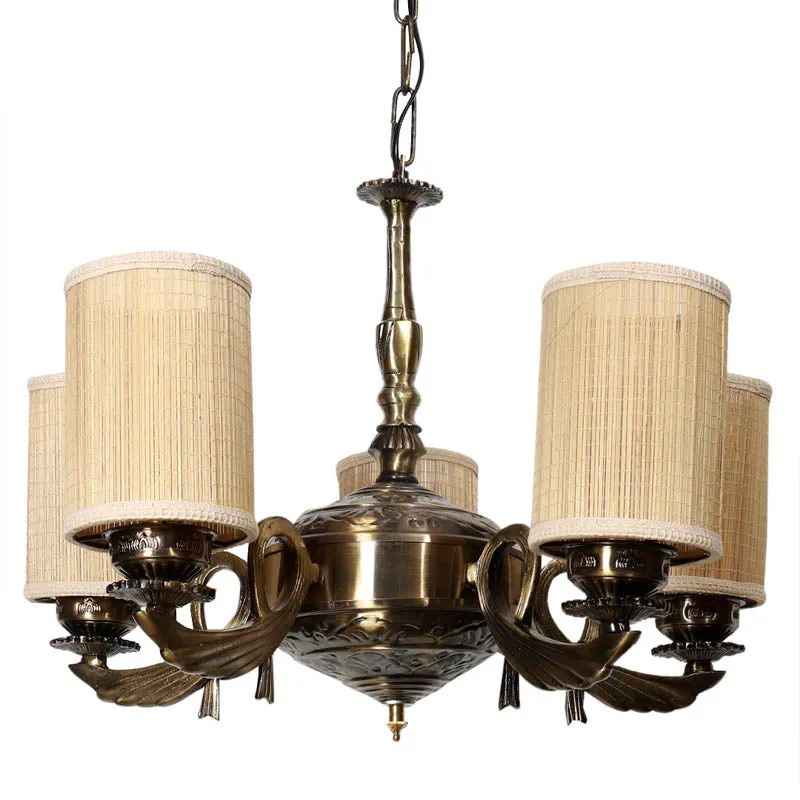 Fantasia Cylindrical Golden Antique Ceiling Lamp media 4