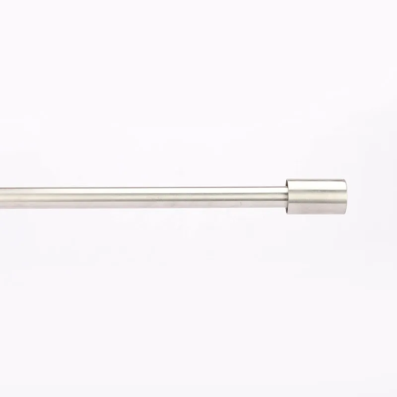 Sleekera Extendable 1" Single Curtain Rod With Round Finial & Brackets (Silver) media 3