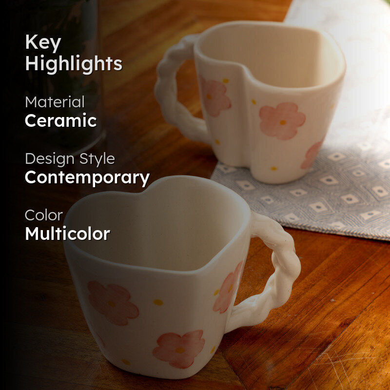 Dil Ceramic Coffee Mug (200 mL Each) - Set of Two media 2
