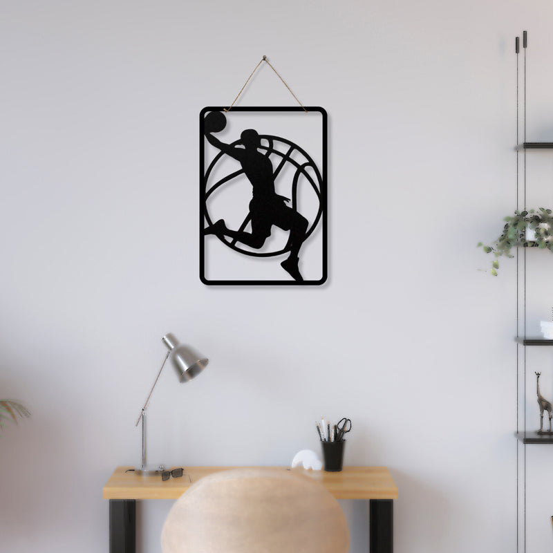 Basket Ball Lines Iron Wall Accent