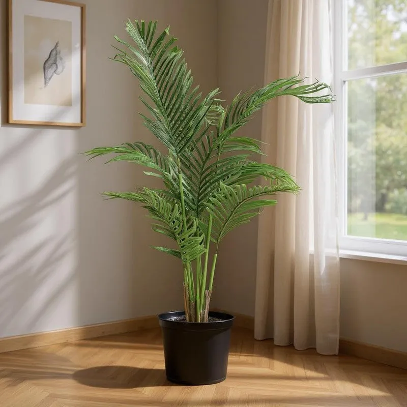 ArtiGreen Artificial Areca Plant With Black Plastic Pot - 4.1 Feet media 3