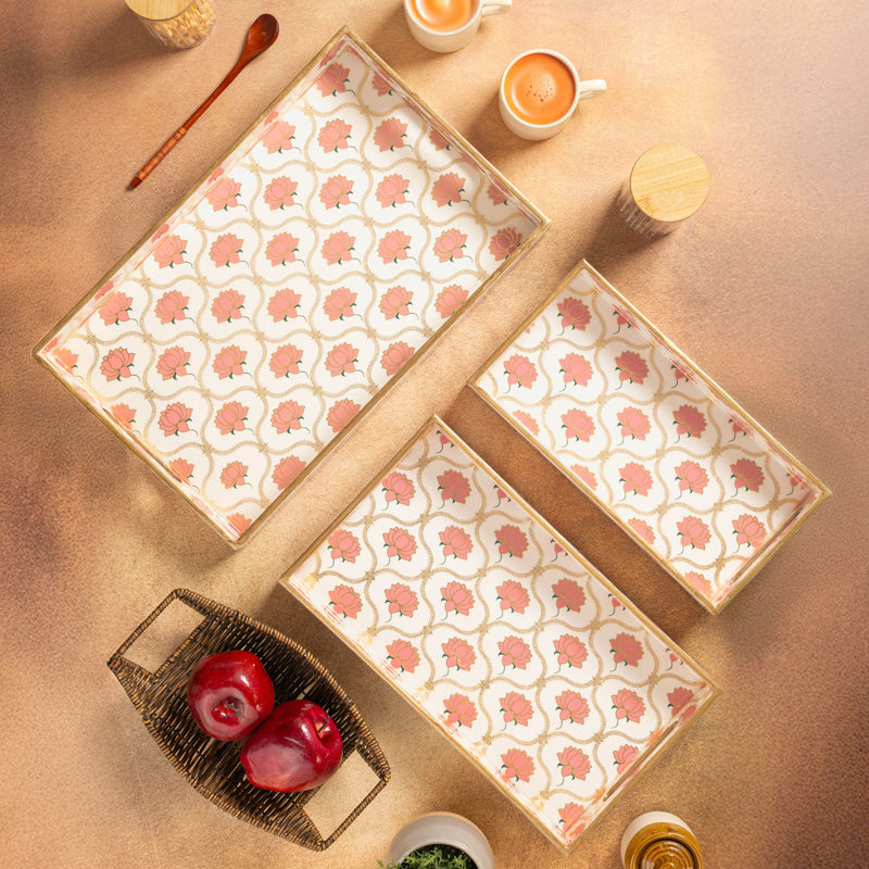 Lotus Grace Serving Tray - Set Of Three