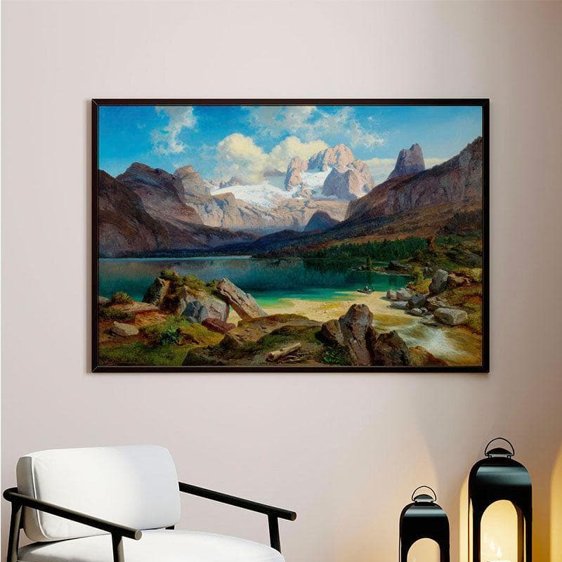 The View Canvas Wall Painting - Black Frame