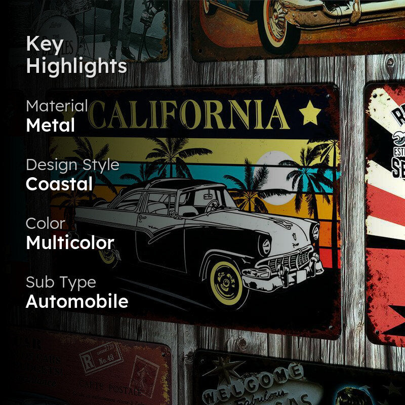 California Motor Retro Metal Wall Accent media 2