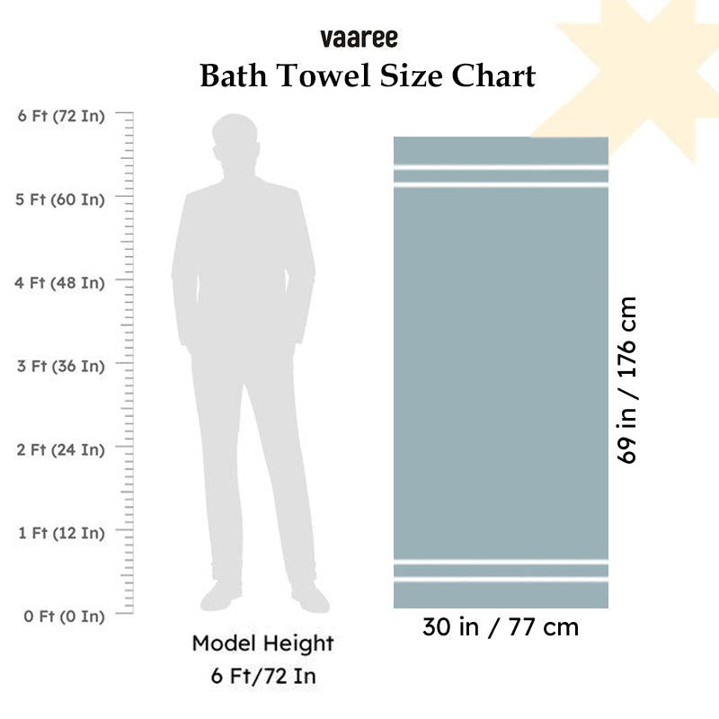 Skyloom Leaf Print Cotton Bath Towels - White media 7