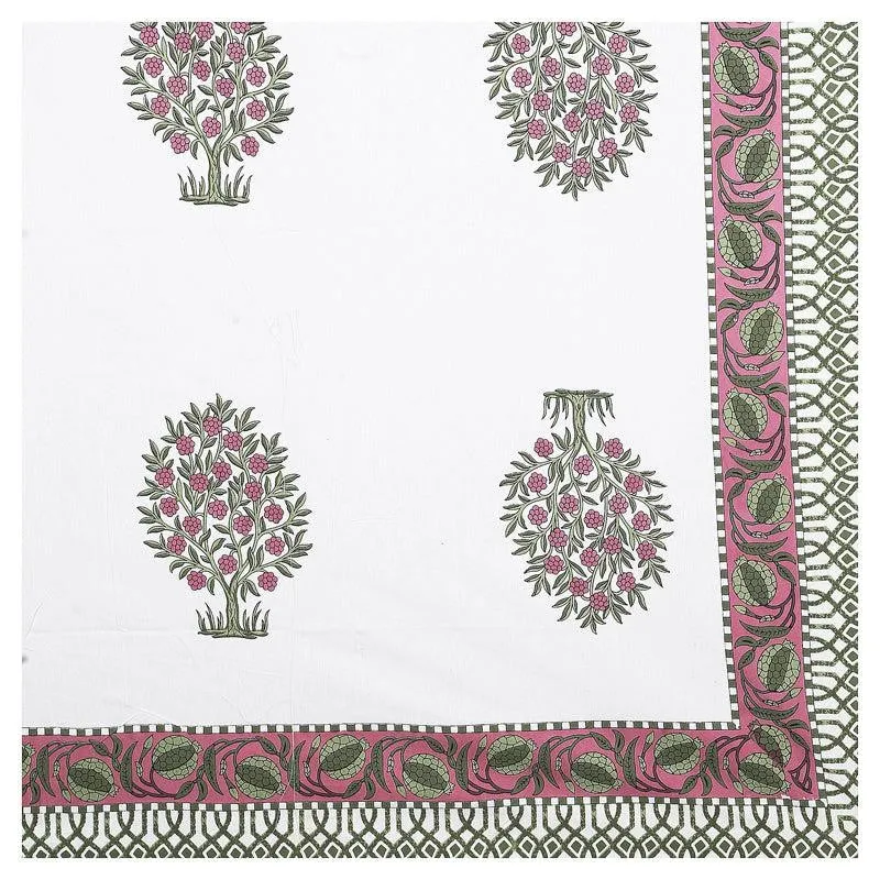 Chatur Floral Cotton Bedsheet (Violet) - 144 TC media 4