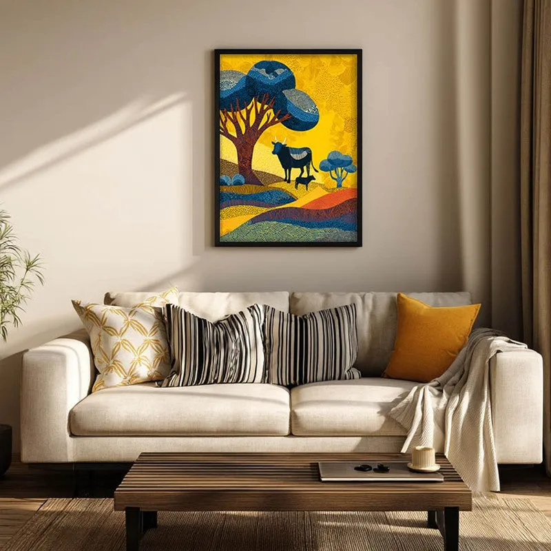 Sunlit Canvas Wall Painting With Black Frame media 3